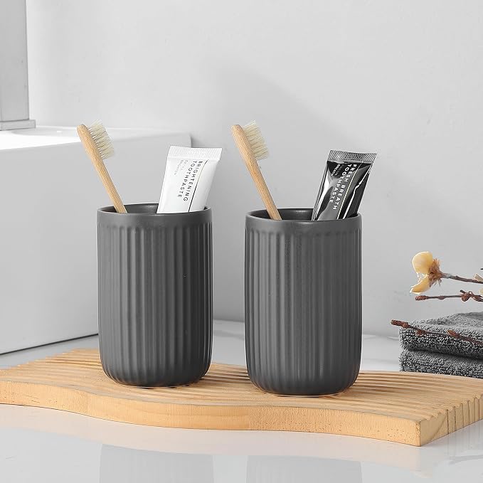 Matte Grey Toothbrush Holders for Bathrooms - Image 4