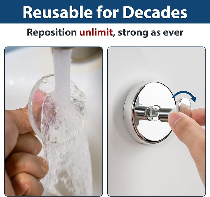 pickpiff Suction Cup Hooks for Shower: 15 LB Strong Wall Hanger for Bathroom - Image 3