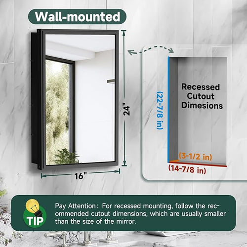 16x24 Inch Medicine Cabinet Mirror - Image 2