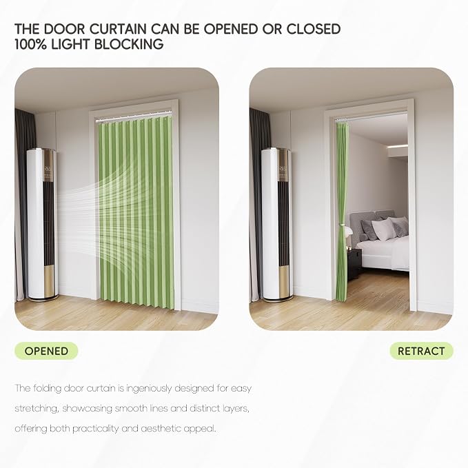100% Blackout Fabric Folding Door Curtain - Image 9