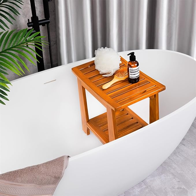24" Large Teak Shower Bench - Image 3