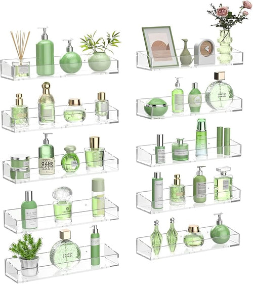 10PCS Acrylic Floating Shelves for Wall, Bathroom Shelf by Unknown