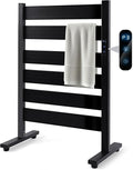 Towel Warmer Rack with 6 Widened Bars, Wall-Mounted Heated Towel Dryer with by LDVROH