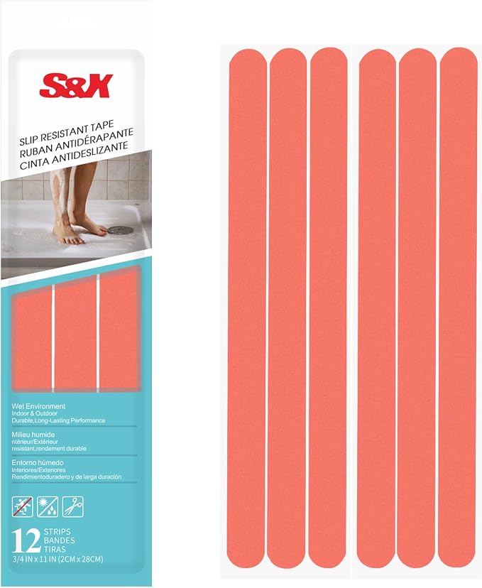 S&X Non Slip Bath Stickers, Gritty Textured Slip-Resistant Treads, 0.75-Inch by by SXProducts