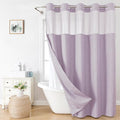 No Hooks Needed Linen Textured Shower Curtain by EACHOPE