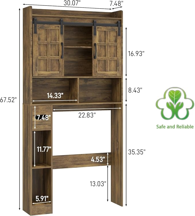 Over The Toilet Storage Cabinet, Farmhouse Storage Cabinet Over Toilet - Image 2
