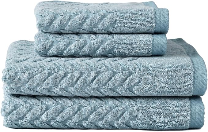 Texere 100% Organic Cotton Cable Jacquard 650 GSM Luxury Towel Sets by TexereSilk