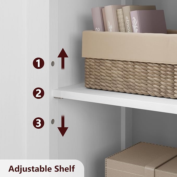 IDEALHOUSE 50" Tall Bathroom Cabinet, Freestanding Bathroom Storage Cabinet - Image 7