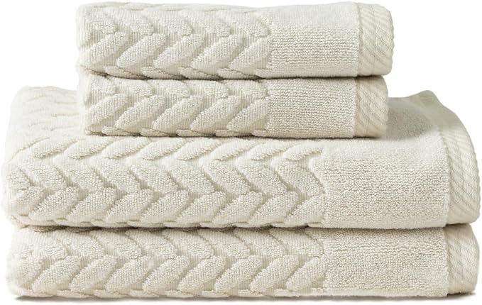 Texere 100% Organic Cotton Cable Jacquard 650 GSM Luxury Towel Sets by TexereSilk