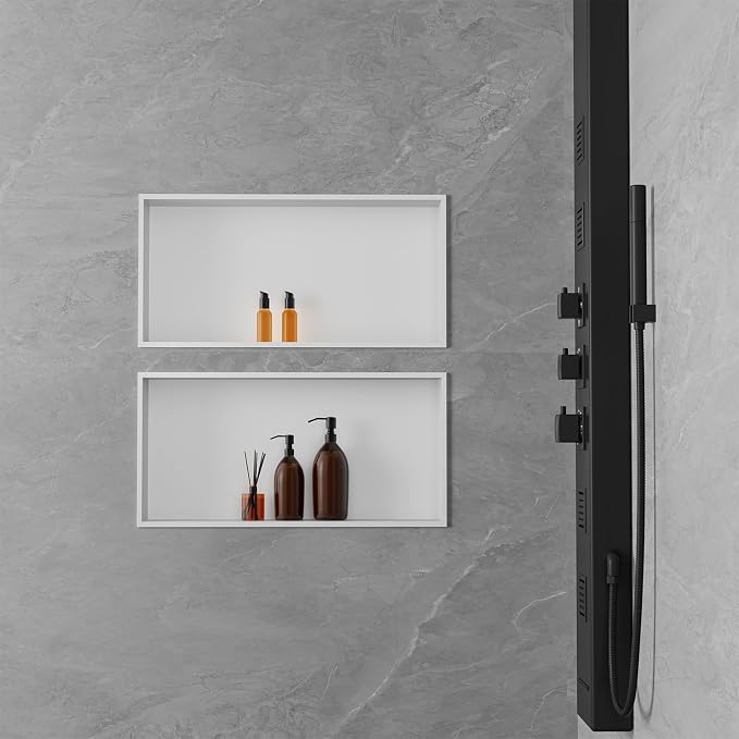 Achelous Stainless Steel Insert Shower Niche 24" X 12" NO Tile Needed, Bathroom - Image 4