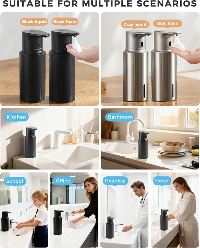 Automatic Foaming Soap Dispenser Touchless, 304 Stainless Steel Bottle Body & - Image 9