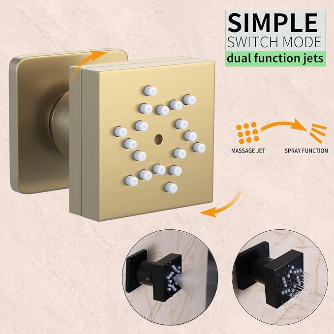 Brushed Gold Digital Display Shower System - Image 7