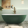 65" Premium Solid Surface Freestanding Bathtub, Upgraded Inside White and by HIGEINE