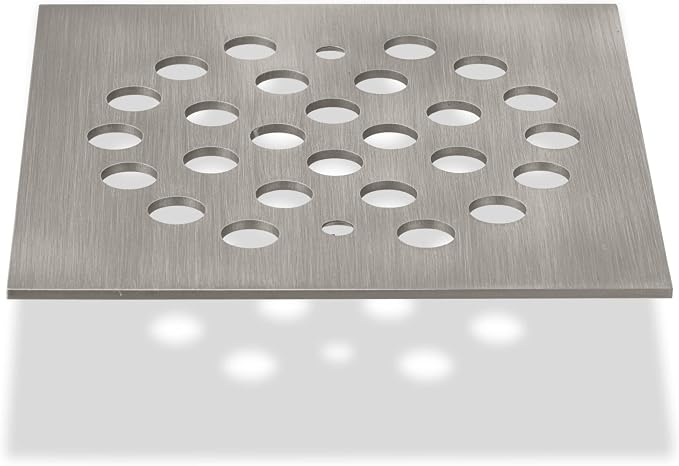 Square 4-1/4 Inch Screw-in Shower Drain Cover Replacement Square Floor Drainer - Image 2