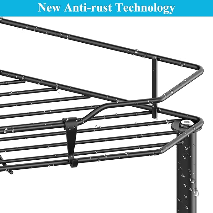 3 Tier Floor Standing Corner Shower Caddy Organizer Shelf - Image 3
