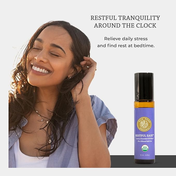 Silk Road Organic Restful Ease Essential Oil Sleep & Stress Blend Roll On - Image 2