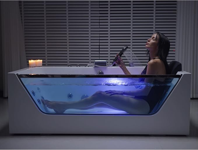 Empava 59 in. Acrylic Alcove Whirlpool Bathtub - Image 6