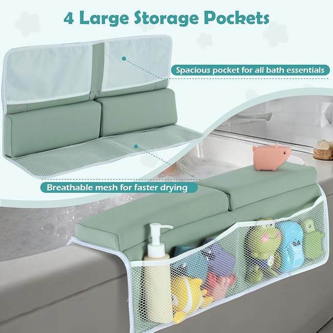 Baby Bath Kneeler and Elbow Rest Pad Set, 1.5 Inch Thick Memory Foam Soft Bath - Image 4