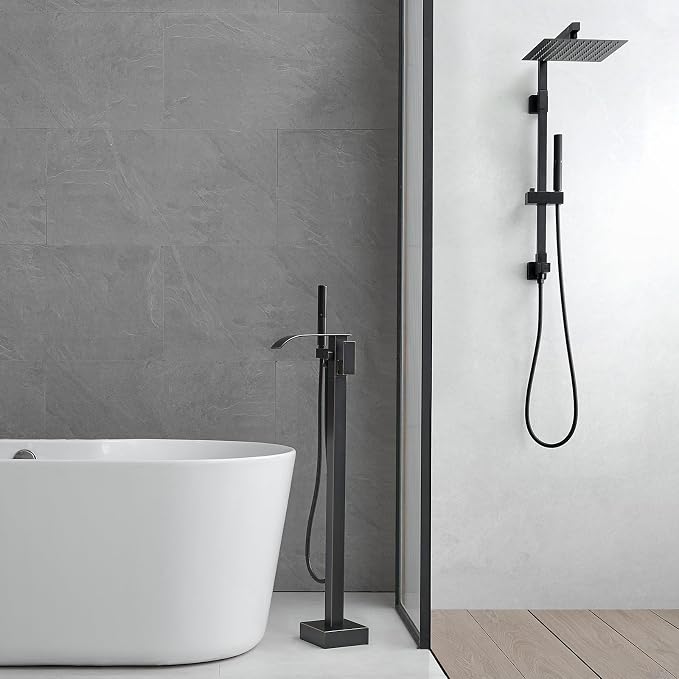 RUMOSE Tub Filler Freestanding Bathtub Faucet Oil Rubbed Bronze Floor Mount Tub - Image 6