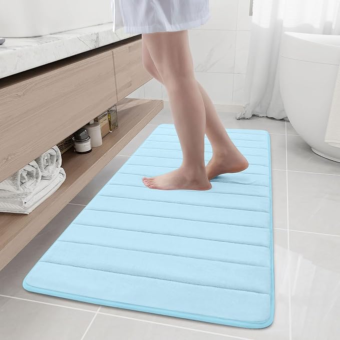 Buganda Memory Foam Bath Mat, Ultra Soft and Non-Slip Bathroom Rugs, Water by Buganda