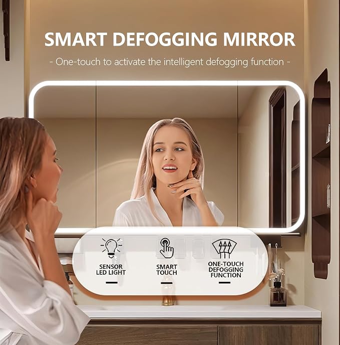 Floating Bathroom Vanity 52 inch, Restroom Vanity Set Includes Smart LED - Image 5