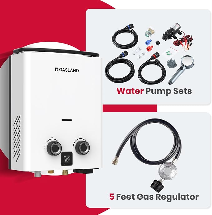GASLAND Goshower G5 Pro Portable Propane Tankless Water Heater – 1.32 GPM - Image 8