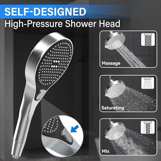 Dual Shower Head with Handheld for Couples: High Pressure Double Shower Heads - Image 3
