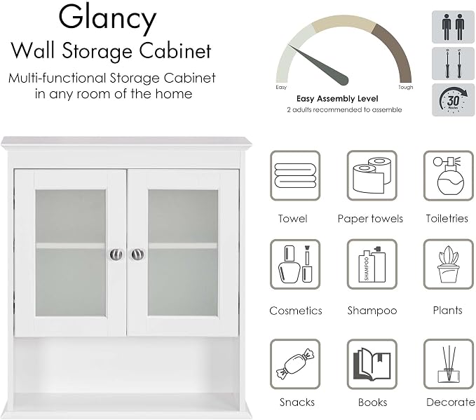 Spirich Bathroom Cabinet Wall Mounted, Medicine Cabinet Organizer - Image 6