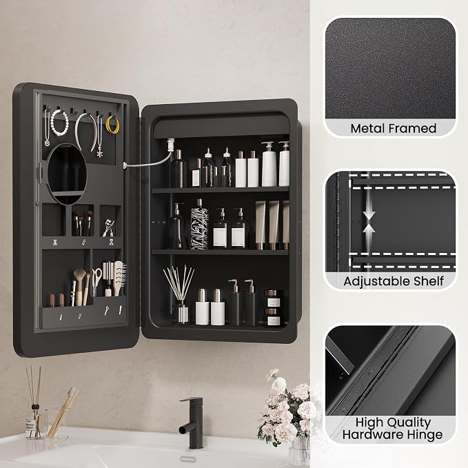 18x26 Inch LED Lighted Medicine Cabinet - Image 7