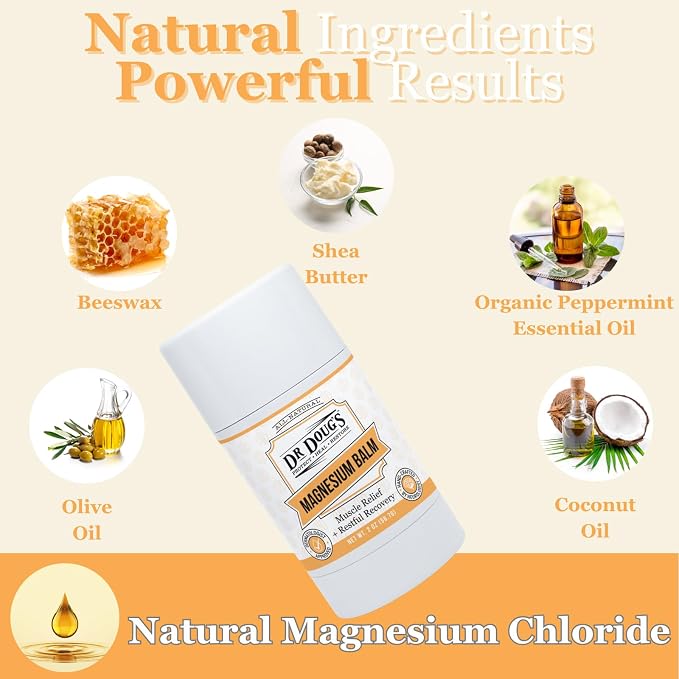 Dr. Doug's Magnesium Balm for Muscle & Nerve Relief – 2 oz Twist-Up Stick | - Image 3