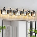 6-Light Black Bathroom Light Fixtures Over Mirror Modern Vanity Lights Crystal by Zqoyn