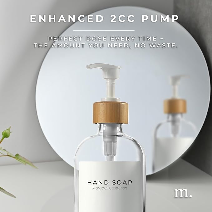 Maisonovo Glass Soap Dispenser Bathroom Set | Hand Soap and Dish Soap Dispenser - Image 5