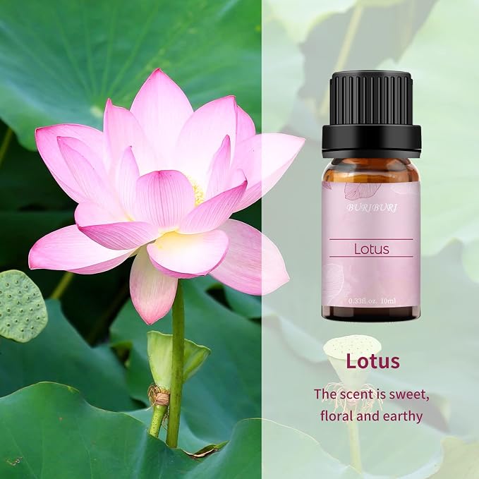 BURIBURI Lotus Essential Oil and Peony Essential Oils Gifts Set 2Pack, 100% - Image 2
