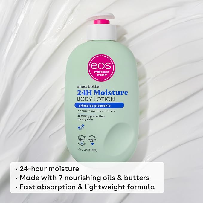 eos Shea Better Body Lotion- Crème de Pistachio, 24-Hour Moisture Skin Care - Image 5