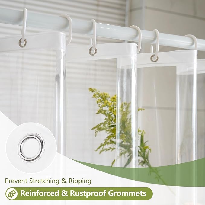Short Shower Curtain Clear - Image 4