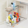 Under Sink Organizer Storage Heavy Duty Metal Slide Out Sink Shelf Organizer by Toyear