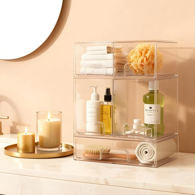 Stackable Storage Drawers Set of 5 Pack, Acrylic Organizers and Storage - Image 6