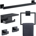 TNOMS Black Towel Bar Set 5-Piece Bathroom Hardware Set Including 23.6 Inch by TNOMS