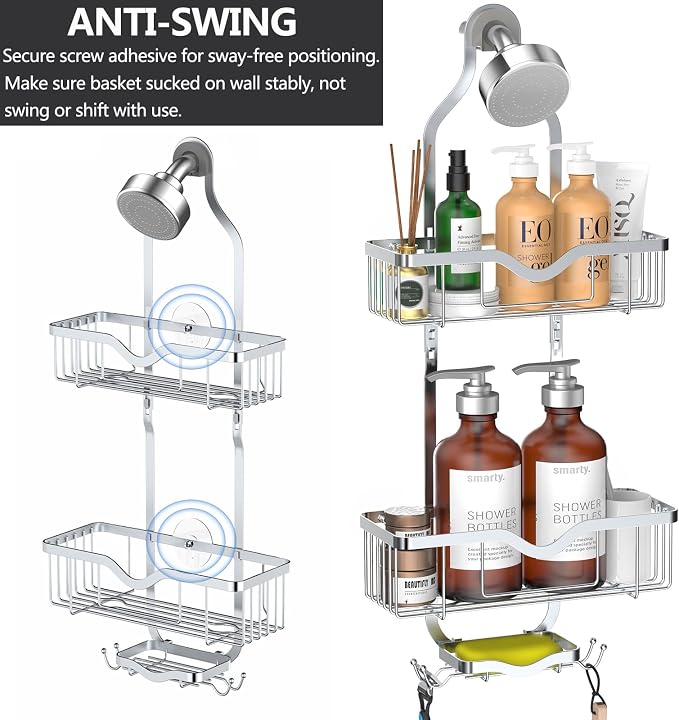 Kadolina Shower Caddy Hanging, Bathroom Shower Rack, Bathroom Organizer - Image 2