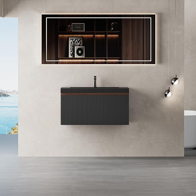 30" W Floating Bathroom Vanity by Unknown