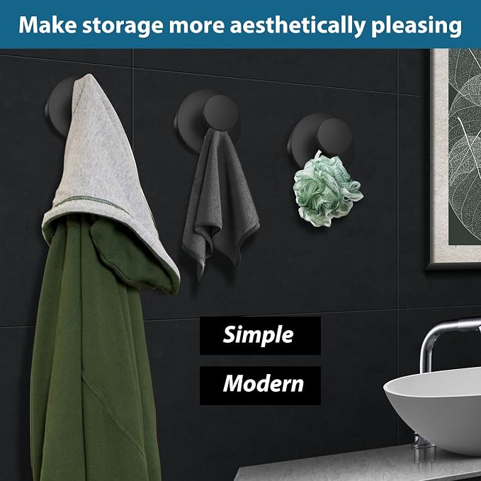 Suction Cup Hooks for Shower, Glass Door, Hold Robe & Wreath, Hanging up to 15 - Image 8