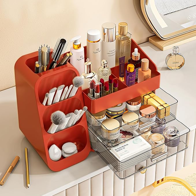 Makeup Organizer with Drawers for Vanity, Spacious Cosmetic Display Case - Image 5