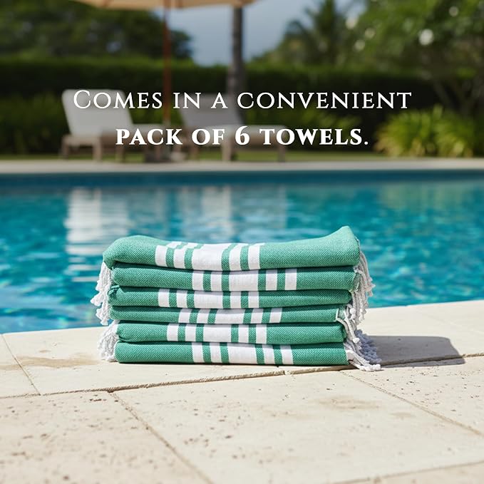 Turkish Cotton Beach Towel Pack of 6 & 1 Boho Tote Bag - Image 5