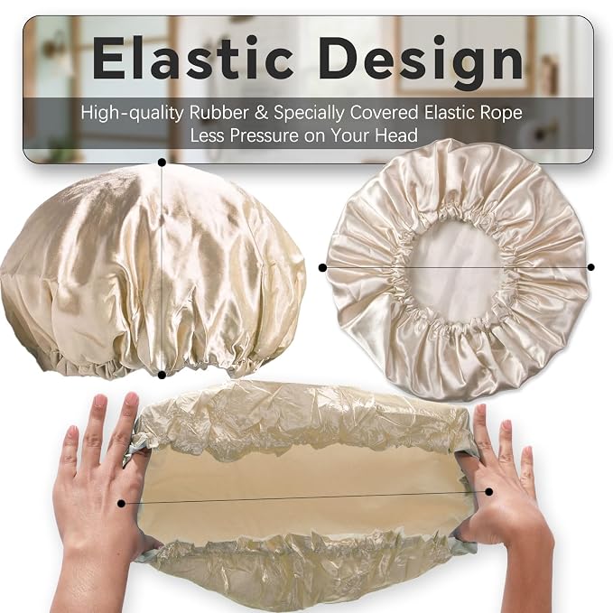 Smilco Reusable Shower Caps 4-Pack - Image 4