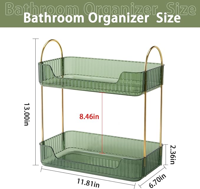 Bathroom Counter Organizer Countertop Storage, Cosmetics Skincare Shelf - Image 3