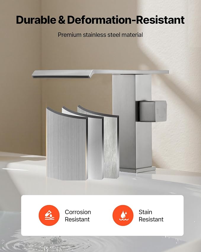 VEVOR Roman Tub Faucet, 3 Hole Waterfall Bathtub Faucet, Roman Bathtub Faucets - Image 4