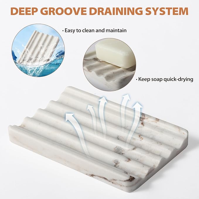 2PCS Koville Italian Natural Marble Soap Dish - Image 5