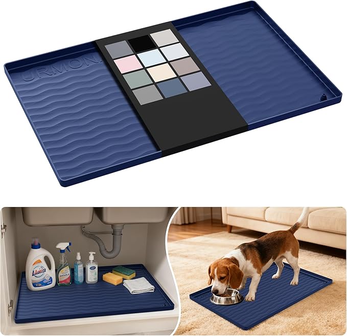 URMONA Waterproof Silicone Under Sink Mat 22'' x 14'' Shelf Liner by URMONA
