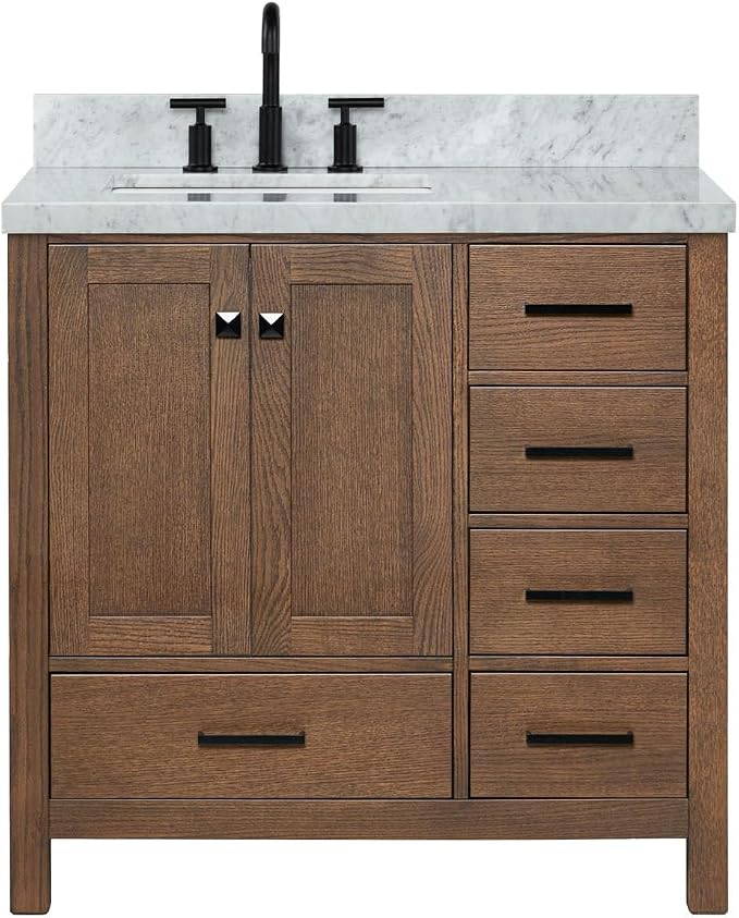 ARIEL Cambridge 37 Inch Single Rectangular Sink Bathroom Vanity - Image 11