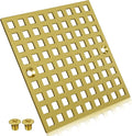 3-7/8" Brushed Gold Shower Drain Cover by Yaseingoo
